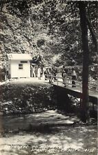 Spring Valley Minnesota~Mystery Cave~Folks on Bridge Entrance~1940s RPPC picture