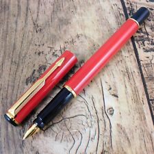 PARKER FOUNTAIN PEN VINTAGE RED GOLD MADE IN U.K A141 picture
