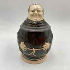 Antique German Character Lidded Beer Stein Smiling Monk Merkelbach & Wick picture