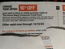 Home Depot 10%  In-store or Online purches_Expire 12/15/23 picture