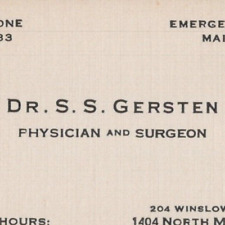 1940s Dr S.S. Gersten Physician Surgeon Winslow Building Rockford Illinois picture