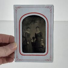 Victorian Tin photo- Lucy and Jennie-April 1883 21 & 16 Years Old Upstate NY picture