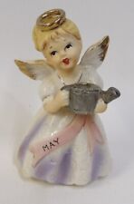 Vintage May Birthday Angel Holding Garden Sprinkling Can Figurine picture