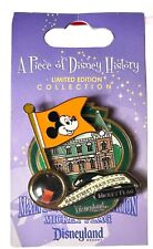 Disney DLR Piece of Disney History Main Street Train Station Mickey Flag LE Pin picture