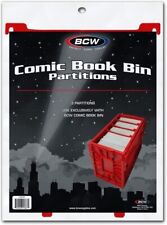 BCW RED Short or Long Comic Book Bin 3 Partitions 3 Regular Not Graded 1-CBP-RED picture