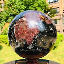 15LB Large Natural Garnet Sphere Crystal Firework Stone Ball Reiki Healing picture