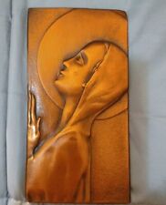VINTAGE RELIGIOUS COPPER VIRGIN MARY WALL PLAQUES  picture