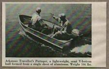 1954 Magazine Photo Arkansas Traveler Portager Aluminum Boat & Outboard Motor picture