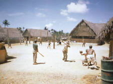 Japanese prisoners of war playing baseball at a stockade Guam 1945 Old Photo picture