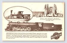 Postcard Railroad Train Chicago North Western Yesterday Today 1933 Posted picture