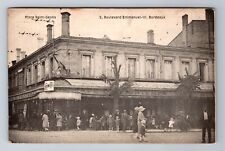 Saint-Genes-Bordeaux, Boulevard Emmanuel III, Café, Antique Vintage Postcard picture