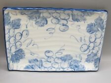 Vintage Japanese Sushi/Sashimi Plate Dish Blue Ceramic Glazed Pottery 8
