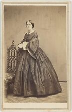 Pretty Lady Full Length Westfield, Massachusetts 1860s CDV Carte de Visite X750 picture