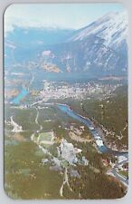 Banff Alberta Canada, Banff Springs Hotel Bow Falls Aerial View Vintage Postcard picture