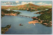 California Shasta Lake Pit River Bridge and Boat Landing Vintage Postcard picture
