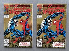 2x AMAZING SPIDER MAN 375 GOLD FOIL COVER 1ST APPEARANCE ANNE WEYING SHE VENOM picture