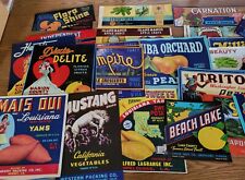 Lot Of 70 Vintage Original  Crate And Can Labels Citrus Grapes Apples  picture