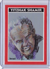 1990 League of Nations Calico Card #11 YITZHAK SHAMIR picture