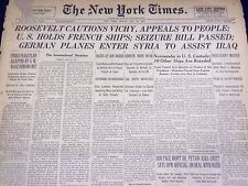1941 MAY 16 NEW YORK TIMES - ROOSEVELT - DIMAGGIO STREAK BEGINS - NT 1091 picture