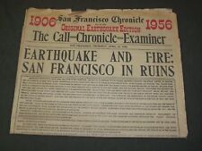 1956 APRIL 18 SAN FRANCISCO CHRONICLE NEWSPAPER - EARTHQUAKE EDITION - NP 3313 picture