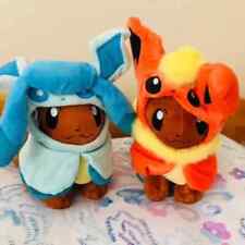 2 NEW Pokemon Eevee Poncho Cape Set Bundle Glaceon Flareon Fire Ice Fox Toy Doll picture