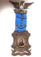 Complete Ulysses S Grant Boys In Blue Ferrotype Ribbon Badge DeWitt-USG 1868-171 picture