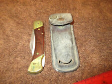 Vintage Schrade Uncle Henry LB7 Lockback Folding Hunter Knife With Leather Case picture