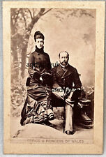CABINET CARD ROYALTY ROYAL PRINCE & PRINCESS OF WALES FUR HAND MUFF ALEXANDRA picture