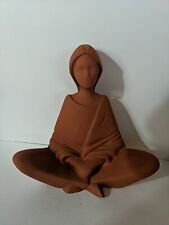 Terracotta Native American Lady Sitting, Pre-owned  picture