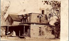 c1910 FARMHOUSE 2-STORY BARNS IN BACKGROUND REAL PHOTO RPPC POSTCARD 34-201 picture