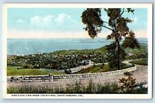 Santa Barbara California Postcard Birds Eye View Riviera c1920 Vintage Antique picture