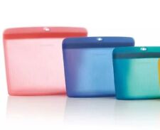 Tupperware The Ultimate Silicone Slim Bag Freezer Oven Microwave Safe Set 3 New picture
