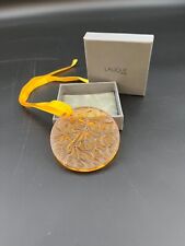 Lalique: Crystal Holiday Ornament - 1991 Noel Amber Mistletoe with Box picture