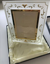 NIB Mikimoto Satin Lucite Gold Trim Photo Frame Two Genuine Akoya Pearls 4