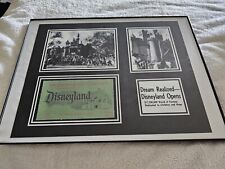 Framed Reproduction DISNEYLAND 1955 Opening Day TICKET and pictures Walt Disney picture