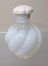 Vintage WRISLEY 1940s White Opalescent Glass Perfume Bottle With White Cap picture