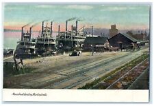 c1905's Steamboat Landing Railway Scene Burlington Iowa IA Unposted Postcard picture