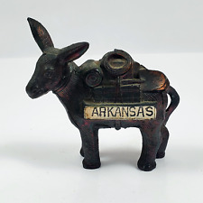 Vintage Arkansas Souvenir Cast Metal Donkey Burro Pack Mule Figurine 2.5