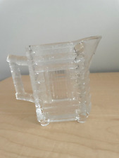 Vintage EAPG Central Pressed Clear Glass Log Cabin Creamer Syrup Milk Pitcher picture