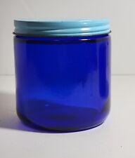 Vintage Noxzema Glass Jar with Lid Cobalt Blue 10 Oz Empty - No Labels picture