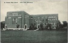Vintage 1930s LITTLE FALLS, Minnesota Postcard ST. FRANCIS HIGH SCHOOL Albertype picture