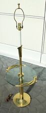 Mid Century  Stiffel Heavy Brass And Glass Ornate Floor Lamp Rare picture