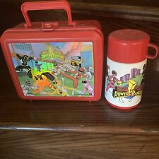 Vintage Red 1994 Mighty Morphin Power Rangers Lunch Box With Thermos picture