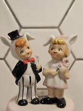 Vintage MCM Easter Bunny Boy & Girl Costume Bride and Groom Pixies picture