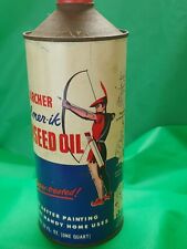 Vintage Tin,  Can Archer Linseed Oil Pol-mer-ik 1 Quart Unused New Decatur Il picture