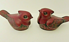 VINTAGE Set of RED BIRDS FIGURINE SPECIAL GIFTS BY CROWNING TOUCH HEAVY  picture