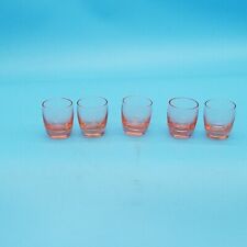 FIVE VTG Pink Crystal Shot Glasses Cordial Liqueur Depression Glass Dainty EUC picture