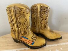Vintage Cowboy Boot Salt and Pepper Shakers Del Norte Colorado picture