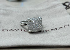 DAVID YURMAN STERLING SILVER 925 14MM CHATELAINE PAVE DIAMOND RING SIZE 7 picture