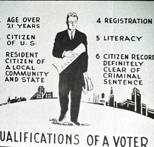 Qualifications Of Voter Educational Museum Magic Lantern Slide Glass Slide AB45 picture